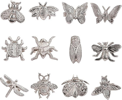 12-Pack Assorted Metal Napkin Rings - Premium, Durable & Rust-Resistant Tabletop Decor for Weddings, Parties & Everyday Dining Versatile - Elegant, Lightweight, Modern & Vintage - ALPHA Living HOME