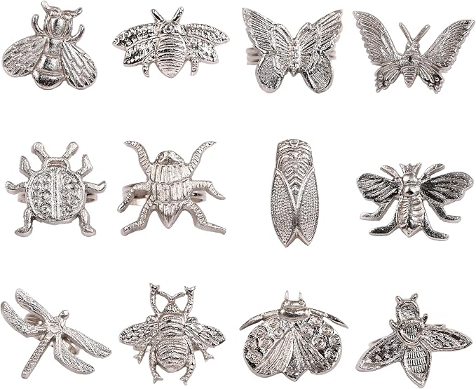 12-Pack Assorted Metal Napkin Rings - Image 7
