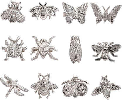 12-Pack Assorted Metal Napkin Rings - Image 7