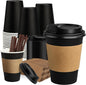 RACETOP Coffee Cups with Lids 12 oz 100 Pack, Thick Paper, Leak-Proof Lids & by RACETOP