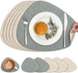 Faux Leather Placemats Set of 6, Dual Sided by Chitomars