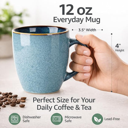 GBhome Ceramic Coffee Mugs Set of 6, 12oz Stoneware Coffee Mugs Set - Image 2