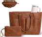 Laptop Tote Bag for Women, Leather Work Tote by Lifeamar