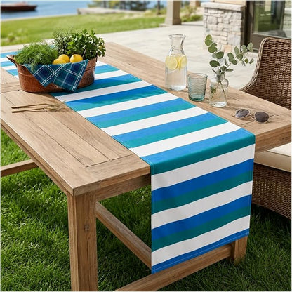 Folkulture Table Runner 108 Inches Long | Blue, Pool Party Decorations by FOLKULTURE