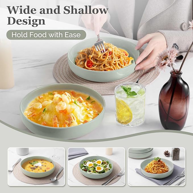 HaWare Pasta Bowls Set of 4, 33oz Large Salad Bowls - Image 5