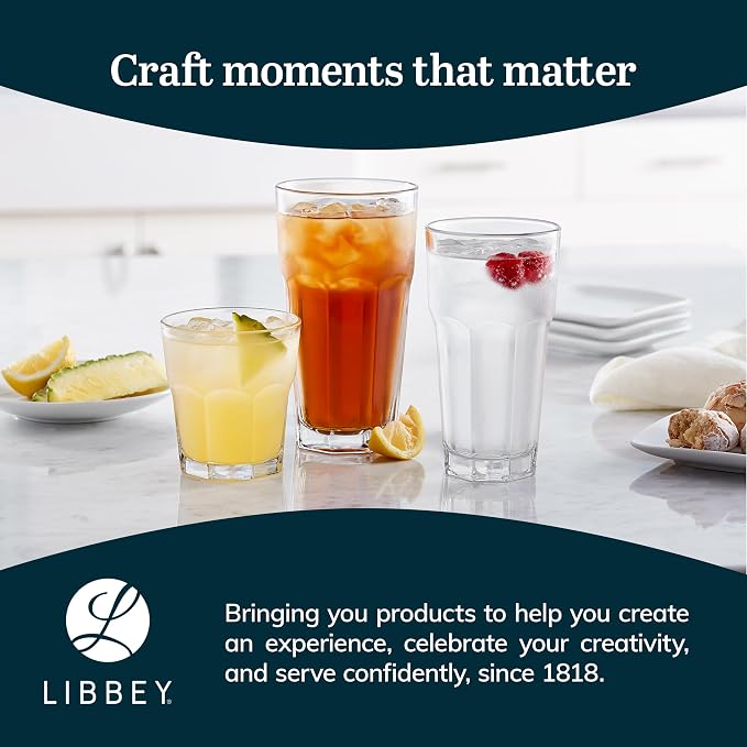 Libbey Gibraltar DuraTuff Drinking Glass Drinking Cup Set, Iconic Heavy Base - Image 6
