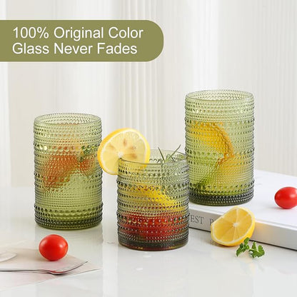 ZMOWIPDL 12oz & 15oz Hobnail Drinking Glasses, - Image 3