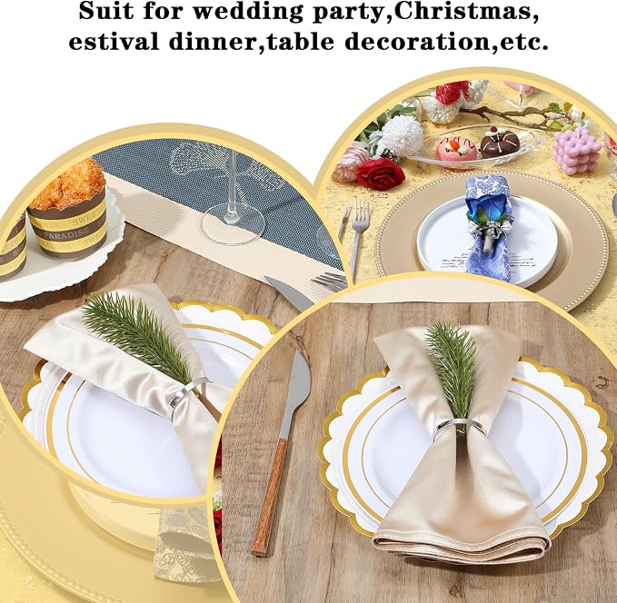 100Pcs Silver Napkin Rings Bulk, Elegant Silver Napkin Rings, Metal-Napkin Ring - Image 5