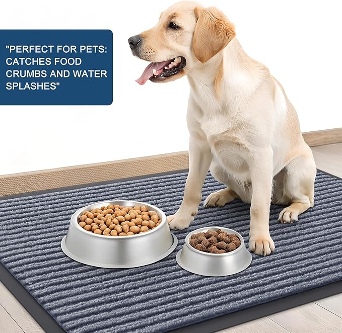 OLANLY Front Door Mat Indoor Outdoor Entrance, Waterproof Heavy Duty Doormat, Fade Resistant, Low Profile, Easy Clean Patio Porch Welcome Floor Mats for Entry, 33x21, Ash Grey