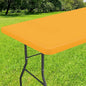 Smiry Rectangle Tablecloth, Elastic Fitted Flannel Backed Vinyl Tablecloths for 8ft Folding Tables, Waterproof Wipeable Table Covers for Indoor, Outdoor, Camping and Picnic (Mustard Yellow, 30"x96")