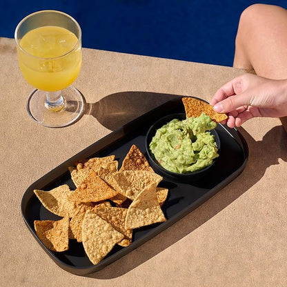 madesmart dipware Small Serving Plate, Stackable & Removable Dip Bowl for Salsa, Queso, Salad, Olives, Dishwasher & Microwave Safe, Multipurpose Plate & Bowl, Orange