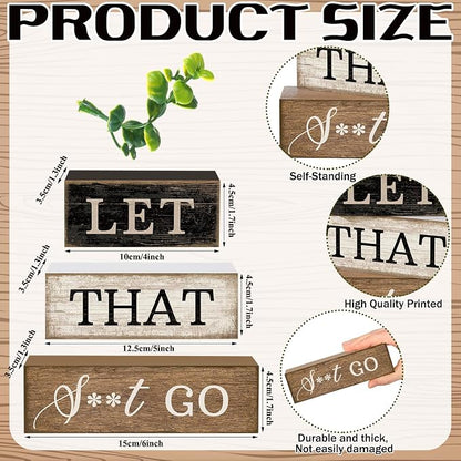 Moucuny 4 Pcs Bathroom Shelf Decor Sign Farmhouse Bathroom Decor and - Image 3