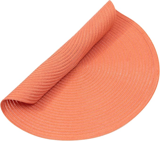 SHACOS Round Braided Placemats Set of 6 Washable Cotton Polyester Round - Image 5