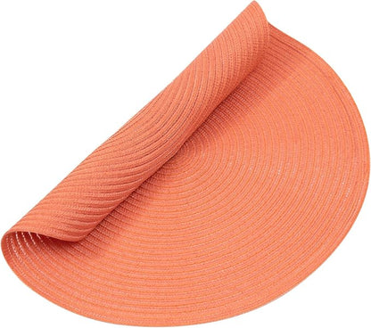 SHACOS Round Braided Placemats Set of 6 Washable Cotton Polyester Round - Image 5