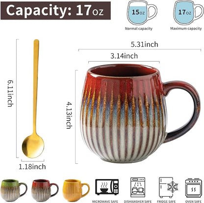 Coffee Mug, Porcelain 16 oz Large Tea Coffee Cup - Image 2