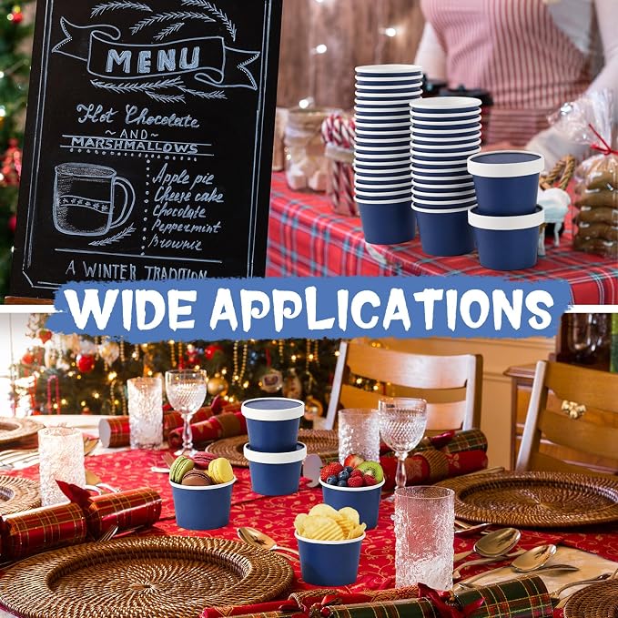 Fulmoon 100 Pack Paper Soup Containers - Image 7
