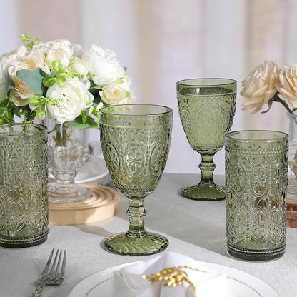 abrwyy Green Glassware, Vintage Drinking Glasses, 12oz Highball Glasses | - Image 7