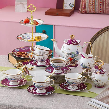 ACMLIFE Bone China Tea Set for Adults - Image 2