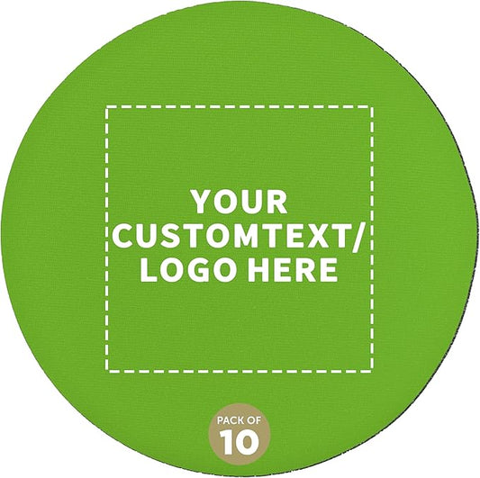 10 Round Foam Bud Coasters Pack, 4 inch - Customizable Text, Logo - PU Foam, Party Favor - Lime Green
