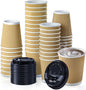 Fit Meal Prep 50 Pack 8 oz Insulated Ripple Triple Wall Paper Coffee Cups by FMPBRANDS