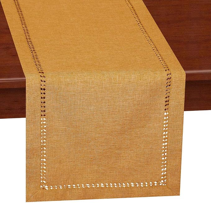Grelucgo Handcrafted Solid Color Dining Table Runner, Dresser Scarf, by Grelucgo