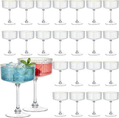 24PCS Plastic Martini Glasses, Unbreakable Reusable Champagne Coupe, Removable by Unknown