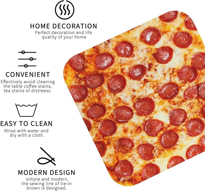 Marble Coasters Square Leather Drinks Coaster Set - Image 3