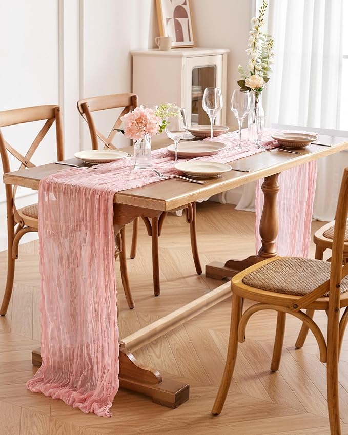 Pureegg 2-Pack Cheesecloth Table Runner, Baby Shower, Wedding and Farmhouse - Image 8