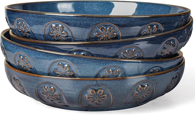 Pasta Bowls, 50oz Large Salad Serving Bowls, 9.75'' Plates Bowls Set of 4 by Artena