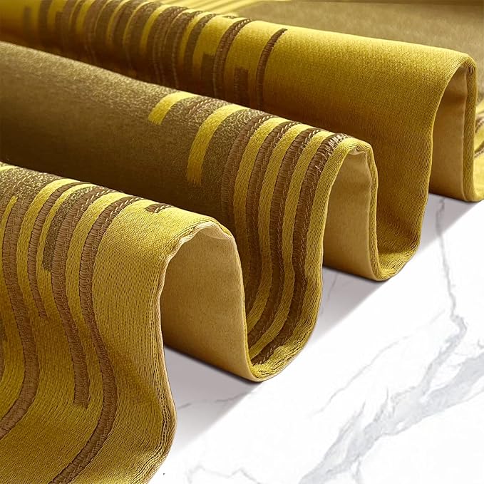 Luxury Gold Elegant Table Runner 98 Inches Long, Modern Abstract Geometry | - Image 3