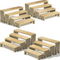 4 Set Large Wooden Tiered Riser Display Stands for Vendor Events,Stackable Perfume Organizer Cologne Stand for Men Women,Wooden Cupcake Dessert Stand,Wood Dessert Table Display Set,Food Display Risers for Party（12-11.2-10.4-9.6IN）