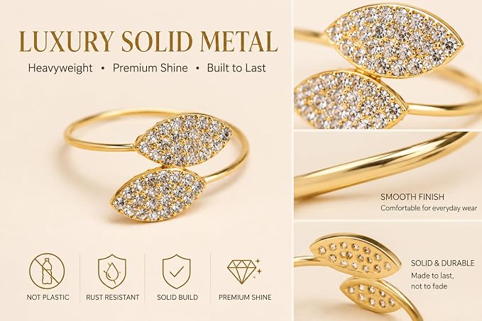 Gold Napkin Rings Set of 12 – Leaf Design – Elegant Napkin Ring Holders - Image 4