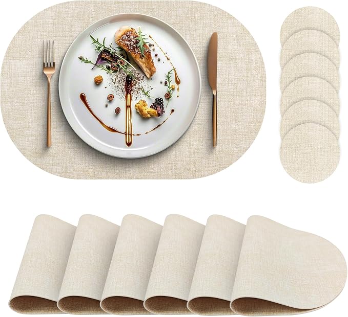 Faux Leather Placemats Set of 6 by yuuzue