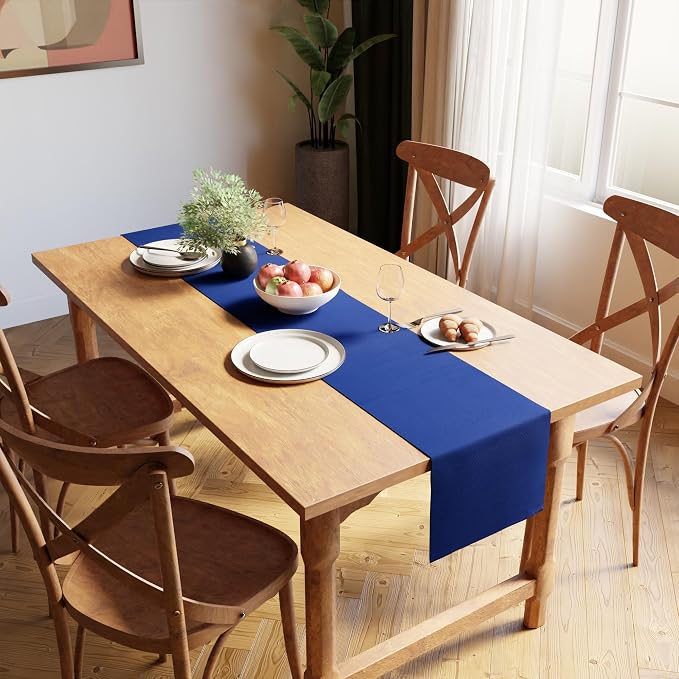 Encasa XO Dining Table Runner 13"x98" | Yarn Dyed Fine Ribbed Cotton | Solid - Image 2