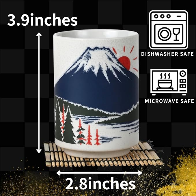 Japanese Tea Cups Sushi-Yunomi Mino Ware - Image 5