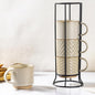 GBhome 12 OZ Stackable Coffee Mugs Set of 4, Ceramic Coffee Cups Set | Coffee by GBhome