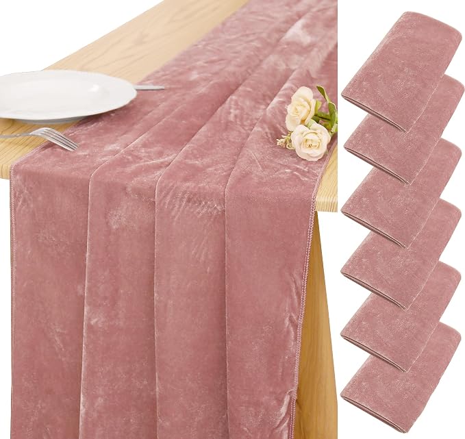 Velvet Table Runner 20 x 120 Inches 10ft Luxurious Thick Soft Velvet by JALANCY