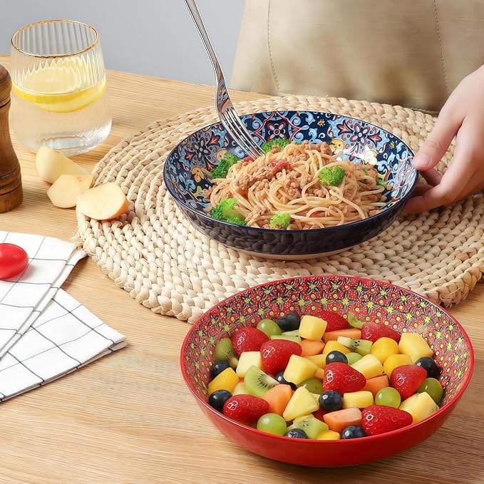 4-Piece Bohemian Style Ceramic Bowls - Image 5