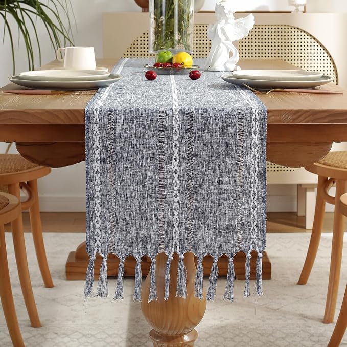 Rustic Boho Table Runner, Farmhouse Table Runners 90 Inches Long - Image 7