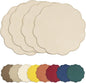 AHHFSMEI Round Faux Linen Placemats Set of 4 Waterproof Table Mats Heat Resistant Non-Slip and Stain Proof for Kitchen Dining Elegant Decor (Beige,4)