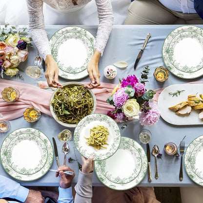 Sage Green Floral Plates and Napkins Party Supplies, Serve 60 Guests | 180pcs - Image 7