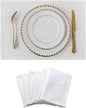 Home Brilliant White Placemats Set of 6 Heat Resistant Dining Table Place Mats for Kitchen Table for Wedding Party Holiday, Pure White