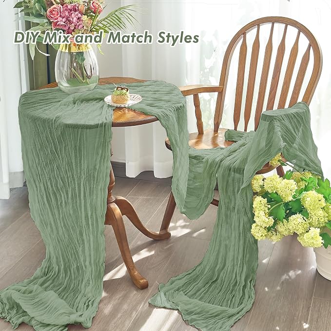 IVAPUPU Sage Green Table Runner 120 Inches - Image 4