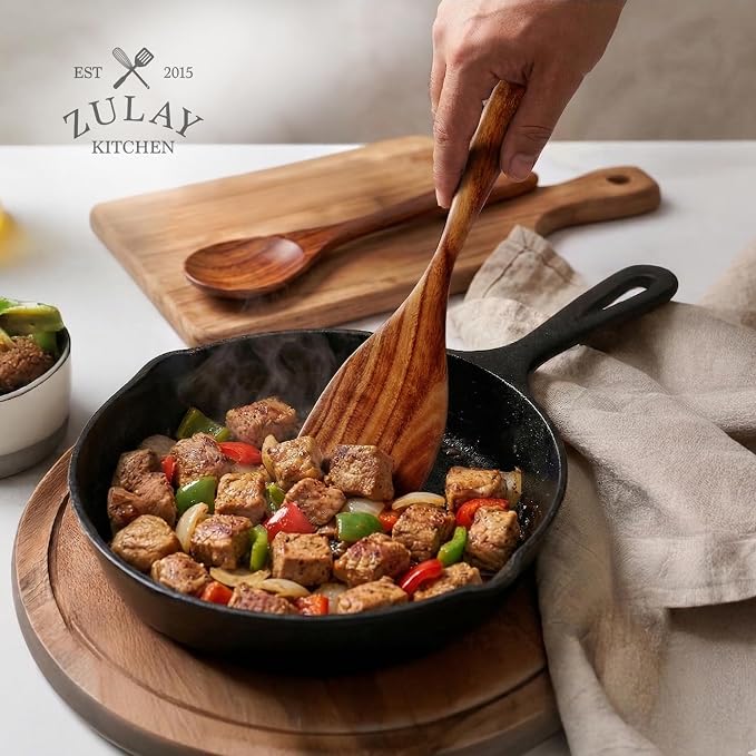 Zulay Kitchen Extra-Large 5-Piece Wooden Spoon Set - Image 9