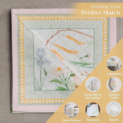 Maison d' Hermine Cloth Napkins Set of 4 100% Cotton Everyday Reusable Square Napkins Cloth Washable Dinner Party Wedding Restaurant Valentines Day Decorations Spring/Summer (Easter Dew, 20" x 20")