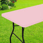 Smiry Rectangle Picnic Table Cloth, Waterproof Elastic Fitted Tablecloths for 8 Foot Tables, Washable Polyester Table Cover for Camping, Valentine's Day and Outdoor (Pink, 30"x96")