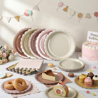 200pcs Boho Party Supplies Plates and Napkins Tableware Set Serve 25 Guests - Image 6