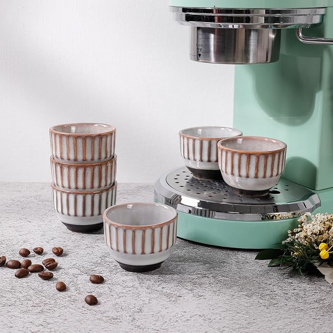 Ceramic Espresso Cup set of 6, One Shot Coffee Cups, Tiny Cofffee Mugs Demitasse - Image 7