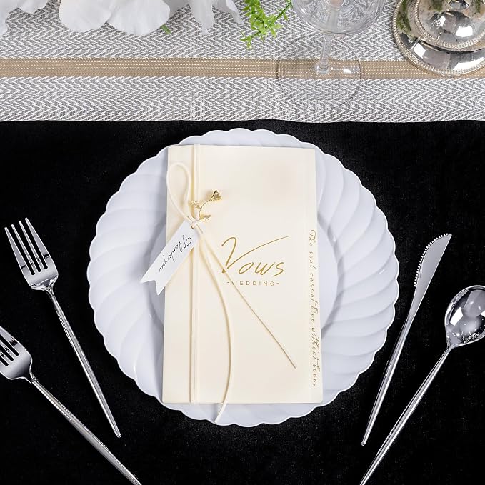 U-QE 60 Count White Plastic Plates - Image 4