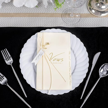 U-QE 60 Count White Plastic Plates - Image 4